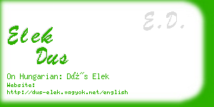 elek dus business card